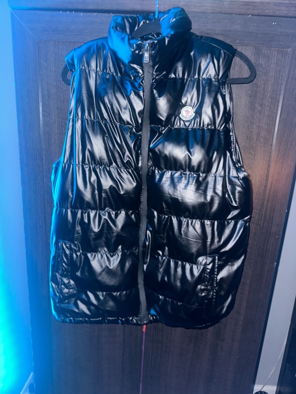 Moncler Black Shiny Quilted Puffer Vest - Picture 3 of 3